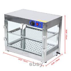 Pizza Warmer Commercial Food Warmer Display 2-Tier Electric Countertop 750W