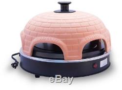 Pizzarette 6 Person Countertop Mini Pizza Oven with Real Terracotta Dome and