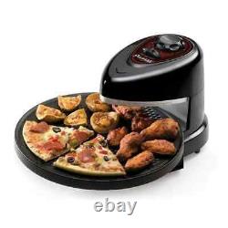 Rotating Pizza Oven Cooker Counter Top Open Oven Design Auto Shut Off Timer Blk