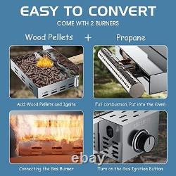 SLSY Pizza Oven 13inch Stainless Steel Portable Side Rotation Wood Fired