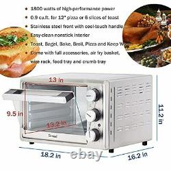 SMAD Air Fryer Toaster Oven Countertop 6 Slices Convection Pizza Oven 25L Bak