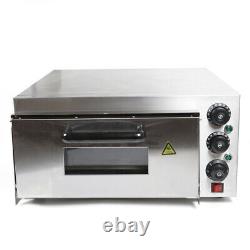 Single Deck Electric 2KW Pizza Oven Ceramic Stone Toaster Baking Bread 110V NEW