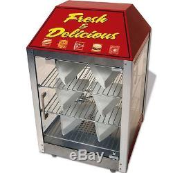 Stainless & Glass Pizza Display Cabinet Food Warmer Countertop