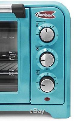 Teal/Blue Countertop 800W 6 Slice TOASTER 12 inch Pizza OVEN + Baking Tray 1400W