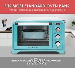 Teal/Blue Countertop 800W 6 Slice TOASTER 12 inch Pizza OVEN + Baking Tray 1400W