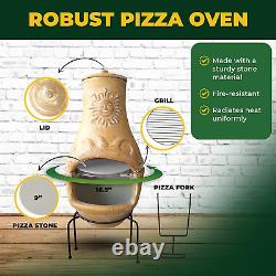 Tools Outdoor Pizza Oven Wood Fired, Mini Personal Sized Pizza Cooker, Chiminea