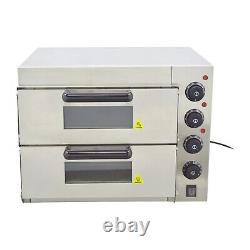 Used! 110V Commercial Double-decker Pizza Electric Oven Bread Cake Baker Toaster