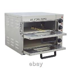 Used! 110V Commercial Double-decker Pizza Electric Oven Bread Cake Baker Toaster