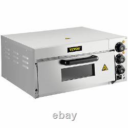 VEVOR 1300W Electric Pizza Oven Single Deck Commercial Stainless Steel Bake
