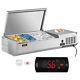 VEVOR 48 Countertop Refrigerated Salad Pizza Prep Station Stainless Cover 6-Pan