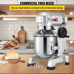 VEVOR Commercial Food Mixer Dough Food Mixer 30Qt 3 Speeds Pizza Bakery 1.5HP