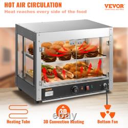 VEVOR Commercial Food Warmer Display Case Countertop Pizza Cabinet with Water Tray