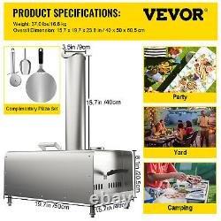 VEVOR Outdoor Pizza Oven Portable Pizza Oven Stainless Steel Pellet Wood Oven