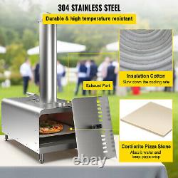 VEVOR Outdoor Pizza Oven Portable Pizza Oven Wood Pellet Fire Stainless Steel