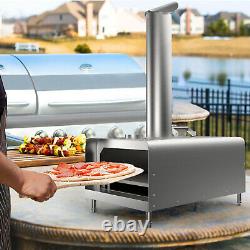 VEVOR Outdoors Portable Pizza Oven Pellet Grill Wood BBQ Smoker Food