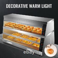 VEVOR Pizza Warmer Display Case Pretzel Warmer 2-Tier 60-inch Display Warmer