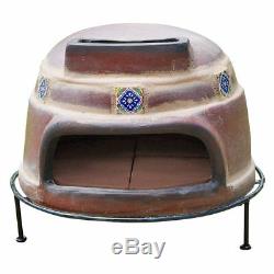 Wood Fired Tile Pizza Oven Outdoor Backyard Brown Countertop Patio Burn Cooking