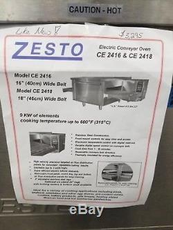 Zesto Electric 16 Wide Countertop Conveyor Oven CE 2416 Pizza, Subs, Sandwich